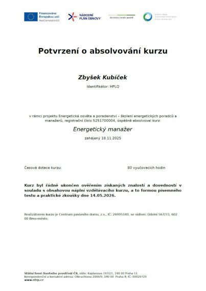 Kurz Energetický manažer
